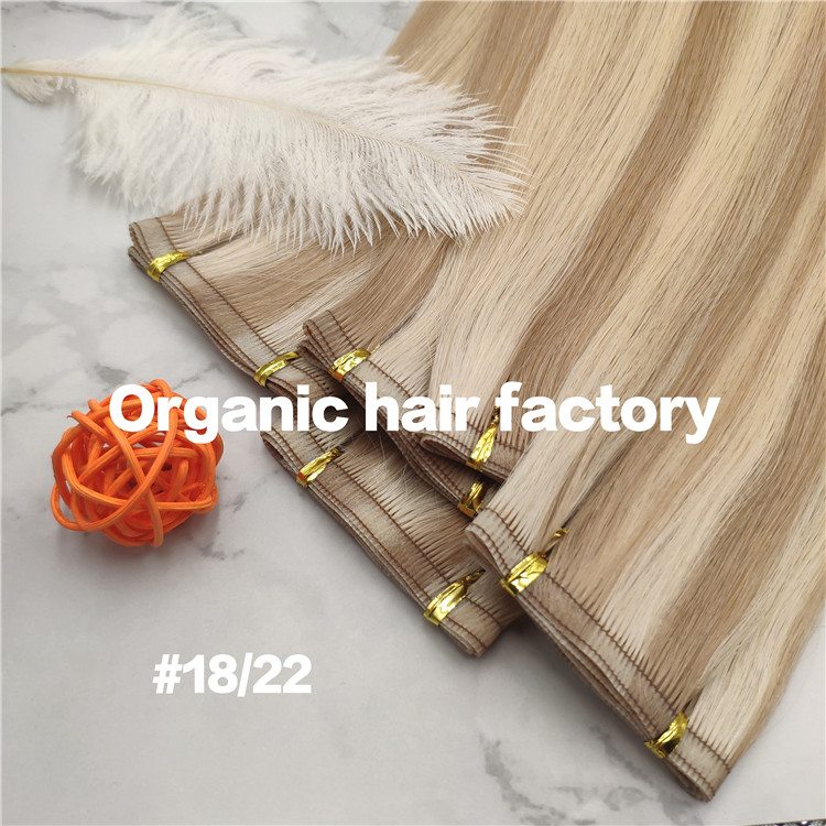 Popular piano color 18/22 flat weft full cuticle hair extensions CNY001